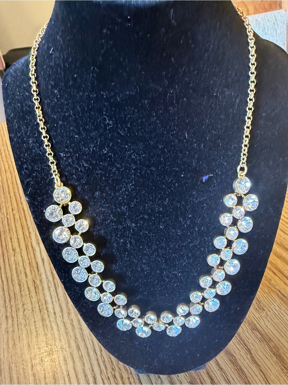 J. Crew Gold-Tone Clear Crystal Cluster Necklace